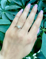 18K White Gold 0.31cttw Round Brilliant Cut Diamond Halo Engagement Ring, size 6.5