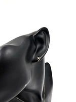 10K Two Tone Rose and White Gold 0.02cttw Diamond Heart Shaped Stud Earrings