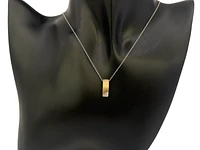 10K Two-Tone Reversible 0.08cttw Diamond Pendant, 18"