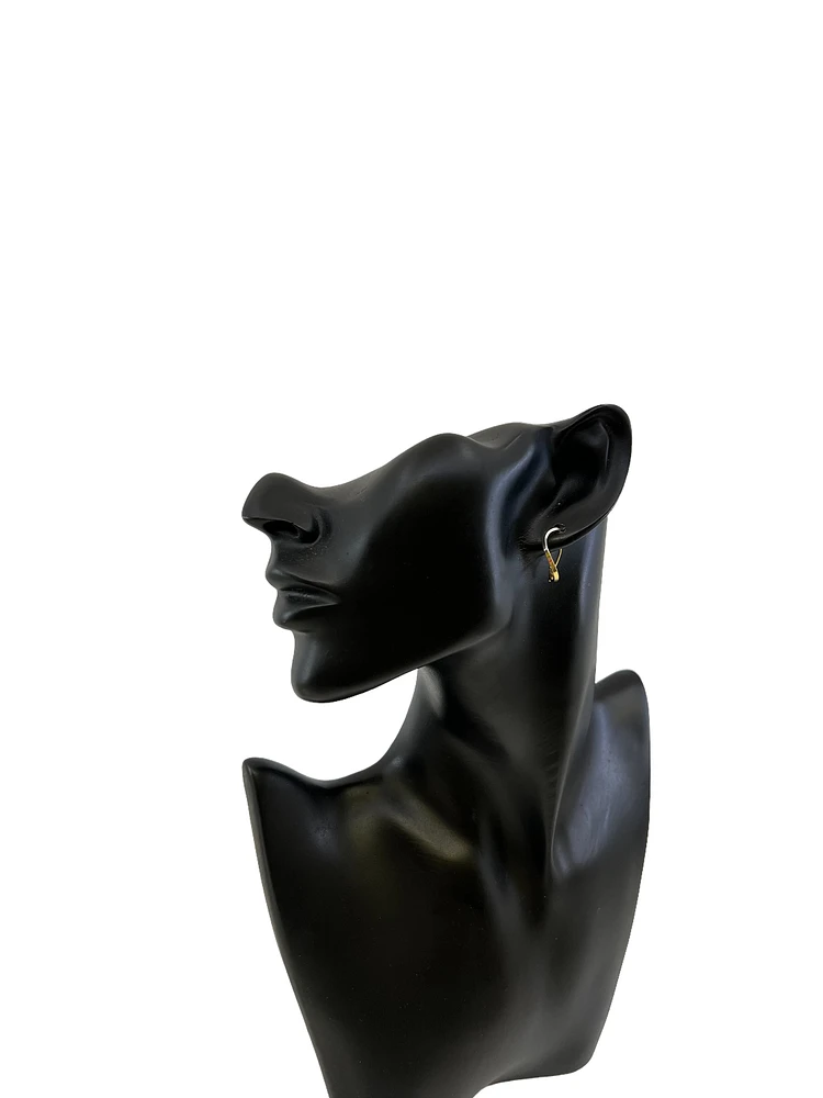 10K Two Tone Gold 18mm Earrings