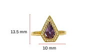14K Yellow Gold 0.81cttw Amethyst and 0.10cttw Diamond Ring, size 6.5