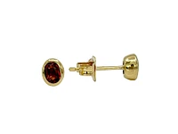 10K Yellow Gold 0.45cttw Oval Cut Garnet Earrings