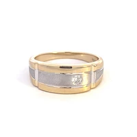 10K Yellow Gold 0.07cttw Diamond Gents Ring, size 10