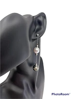 14K Gold South Sea and Tahitian Pearl Earrings with Butterfly Backs