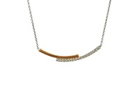 14K White & Rose Gold 0.20cttw Diamond Pendant, 18"