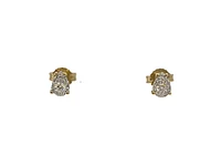 10K Yellow Gold 0.168cttw Diamond Pear Shaped Cluster Stud Earrings