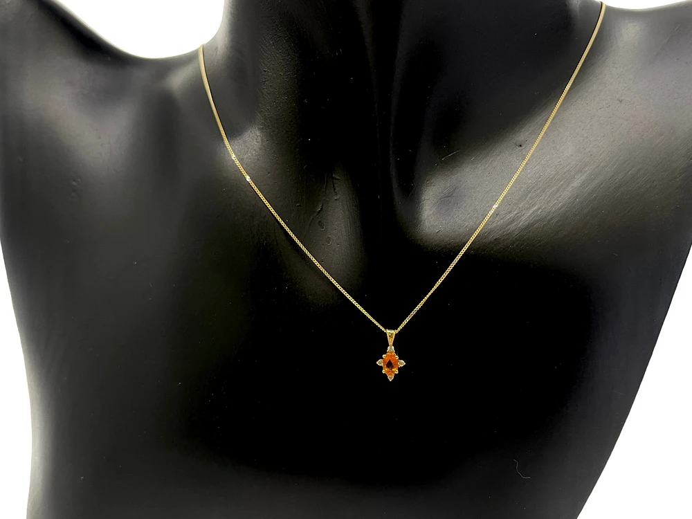 10K Yellow Gold 0.30cttw Citrine and 0.04cttw Diamond Halo Earrings