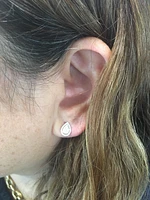 14K White & Rose Gold Two-Tone 0.28cttw Diamond Earrings