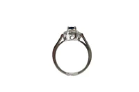 14K White Gold 0.75cttw Genuine Oval Cut Sapphire and 0.50cttw Diamond Ring, size 6.5