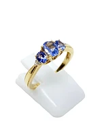 10K Yellow Gold Tanzanite & Diamond Ring, size 7