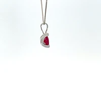 10K White Gold Genuine Ruby Pendant
