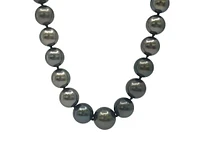 14K White Gold 9-12.3mm Tahitian Pearl Strand - 18"