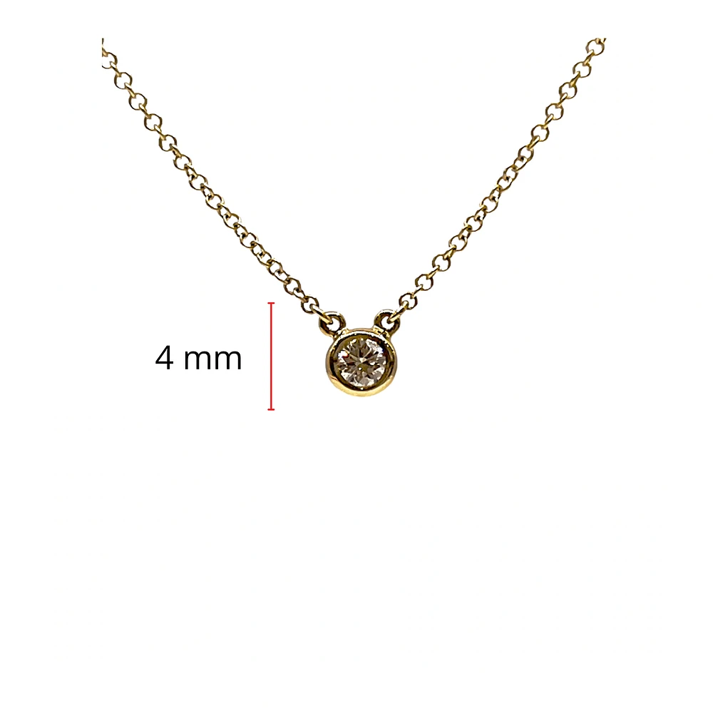 14K Yellow Gold 0.101cttw Canadian Diamond Necklace