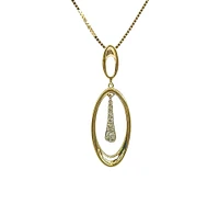 10K Yellow Gold 0.10cttw Diamond Necklace, 18"