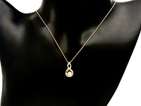 10K 2 Tone Pearl 4.5-5mm and Diamond Pendant, 18"