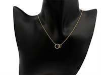 10K White & Yellow Gold 0.09cttw Diamond Double Infinity / Circle Necklace, 18"