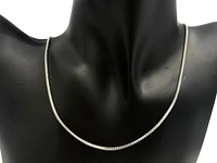 925 Sterling Silver 1.40mm High Rhodium Plated Franco Chain with Lobster Clasp - 18 Inches
