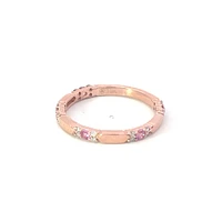 10K Rose Gold Pink Sapphire & Diamond Ring, size 5.75 - 4.5