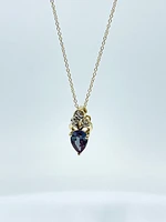 Created Alexandrite and Diamond Pendant