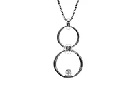 Sterling Silver 0.11cttw Diamond Double Infinity / Circle Necklace, 18"