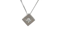 10K White Gold 0.05cttw Diamond Necklace, 18"