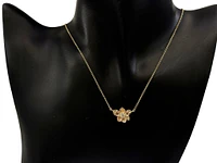 14K Rose and Yellow Gold Alberta Wild Rose 0.14cttw Canadian Diamond Necklace - 18"