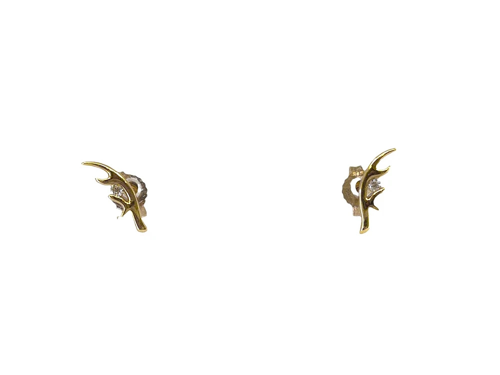 10K Yellow Gold 0.04cttw Canadian Diamond Stud Earrings