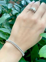 10K White Gold 2.00cttw Miami Cuban Link Tennis Bracelet - 7.25"