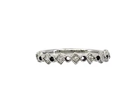 10K White Gold 0.14cttw Princess Cut Diamond Ring, size 6.5