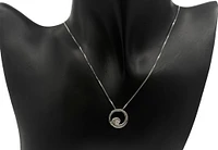 14K White Gold 0.14cttw Canadian Diamond Necklace - 18"