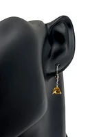10K White Gold 1.60cttw Citrine Lever Back / Dangle Earrings