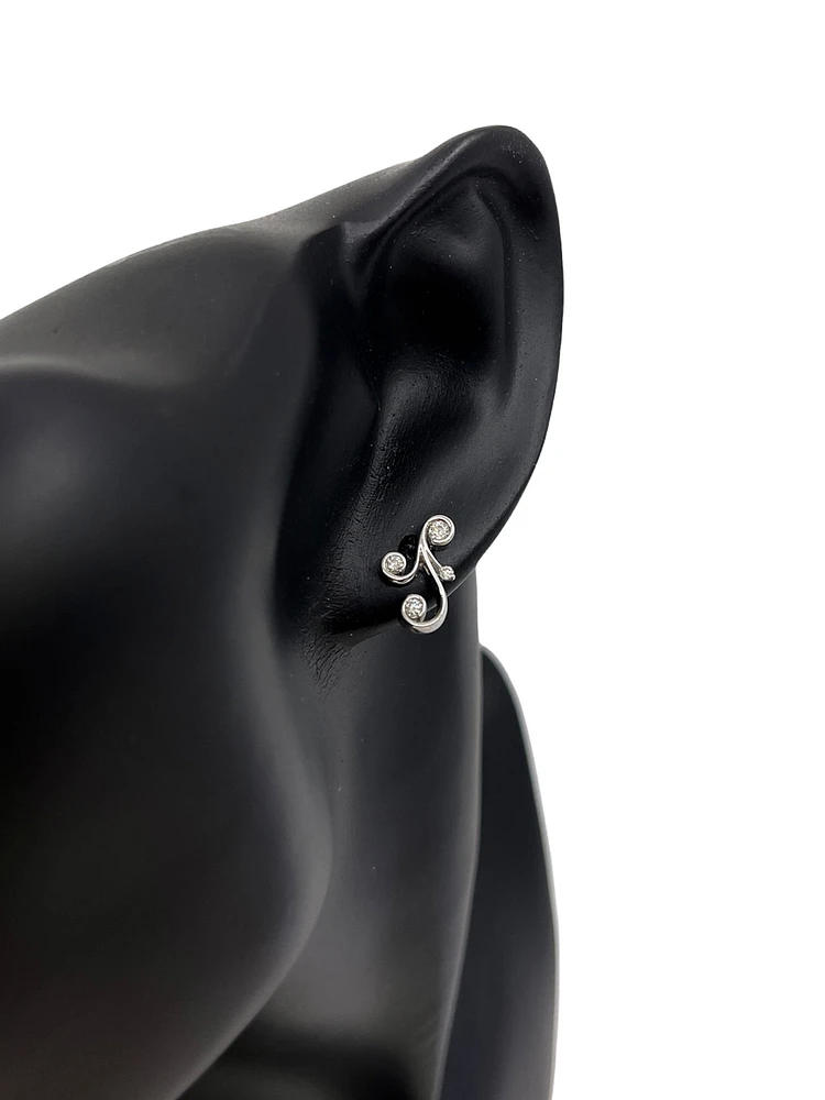 10K White Gold 0.215cttw Canadian Diamond Earrings