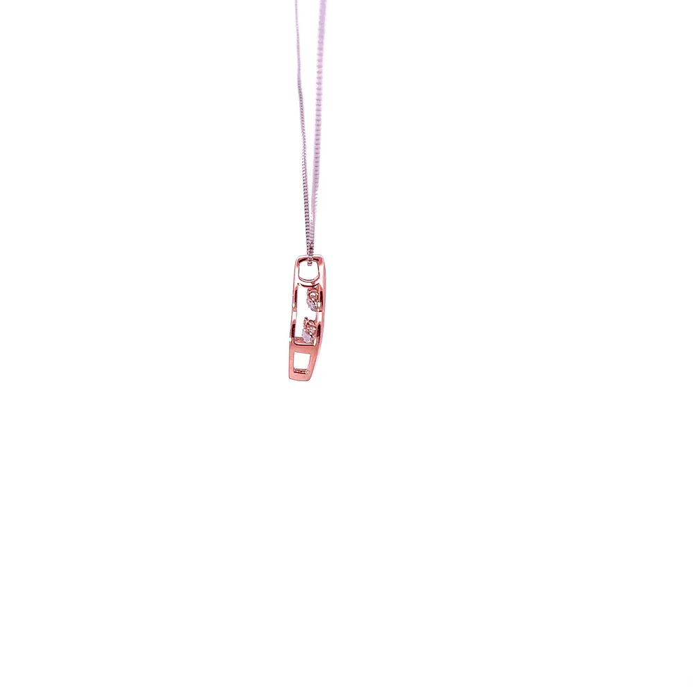 10K White and Rose Gold 0.20 cttw  Diamond  Pulse Pendant, 18"