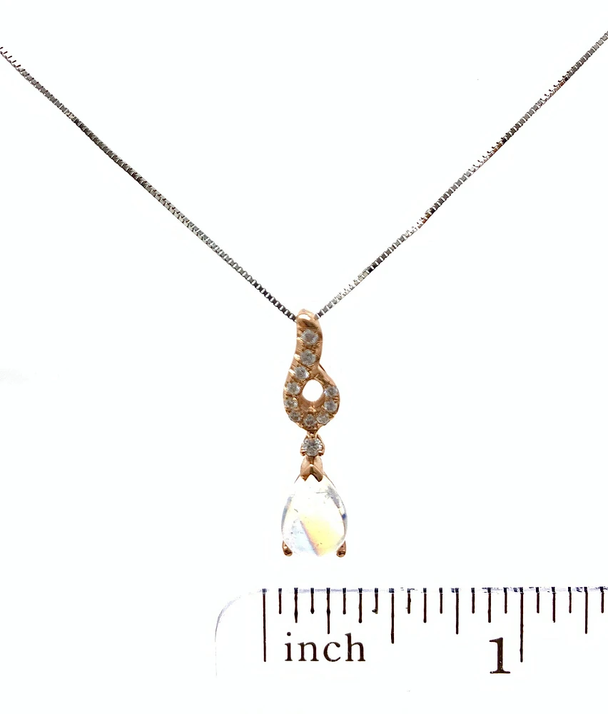 Moonstone and Diamond Pendant