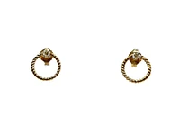 10K Yellow Gold Diamond Circle / Infinity Earrings 0.10cttw