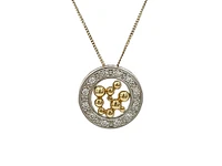 10K White & Yellow Gold 0.12cttw Diamond Pendant, 18"