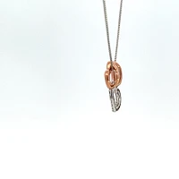 10K White & Rose Gold 0.06cttw Diamond Pendant - 18"