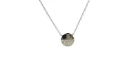 14K White Gold 0.08cttw Diamond Pendant, 18"