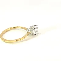 14K Oval Cut Hidden Halo Diamond Ring - Mount Only (No centre diamond) / Gold