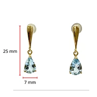 14K Yellow Gold 2.40cttw Aquamarine Earrings