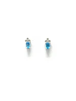 Blue Topaz & Diamond Earrings