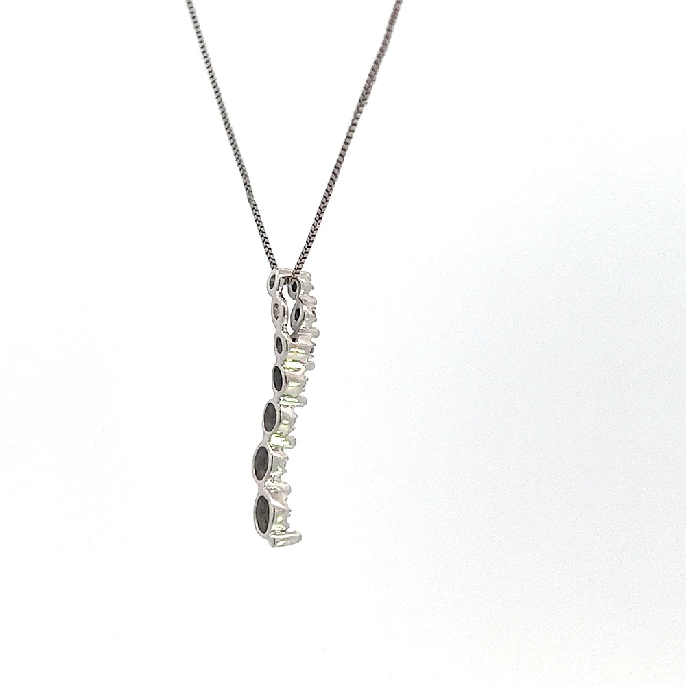 10K White Gold 0.04 cttw Diamond Journey Pendant, 18"