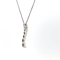 10K White Gold 0.04 cttw Diamond Journey Pendant, 18"