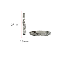 14K White Gold 1.50cttw Lab Grown Diamond Hoop Earrings - 24mm