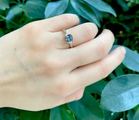 10K Gold 1.00cttw Created Alexandrite and 0.02cttw Diamond Ring