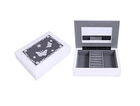 White Jewel Box with Butterflies AT402