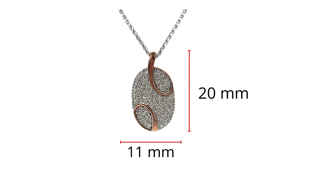 10K Two Tone White and Rose Gold 0.508cttw Necklace - 18 Inches