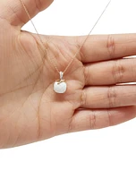 10K Rose Gold Agate And Diamond Necklace, 18"