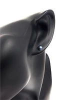 14K Yellow Gold 7.5-8mm Cultured Black Pearl Earrings with Butterfly Backs