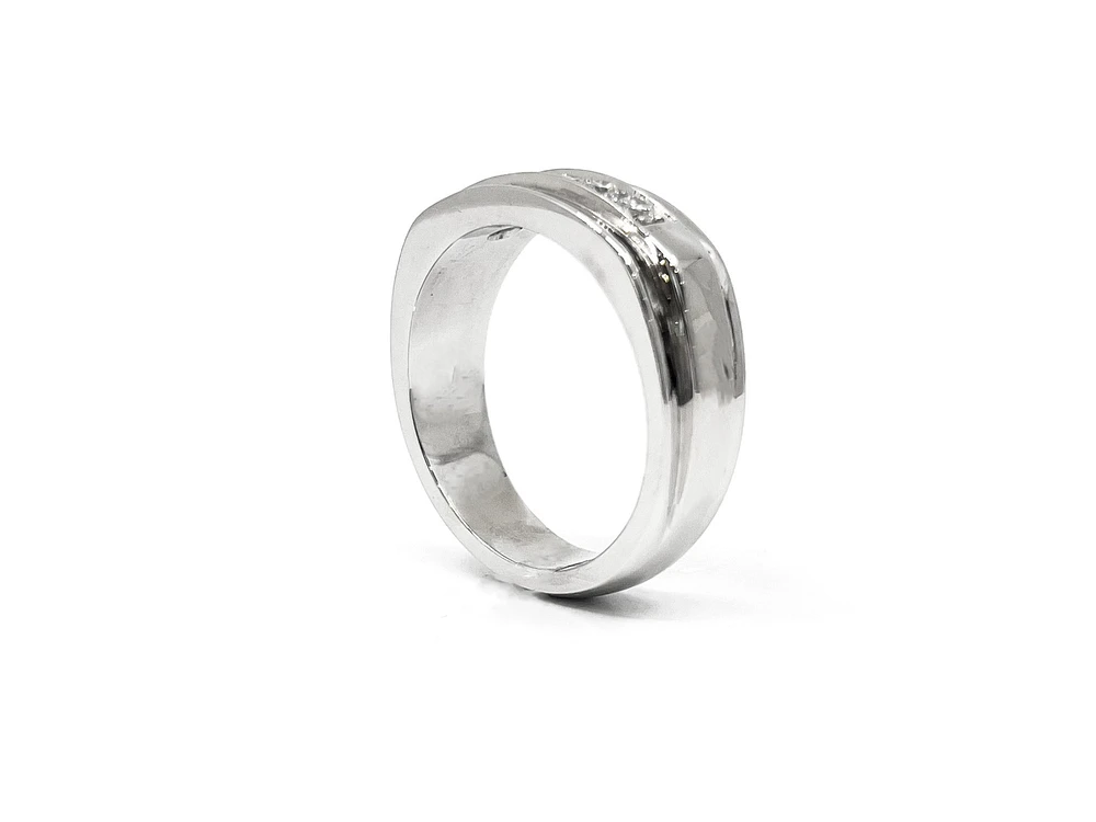 14K White Gold 0.30cttw Diamond Gents Ring, size 10